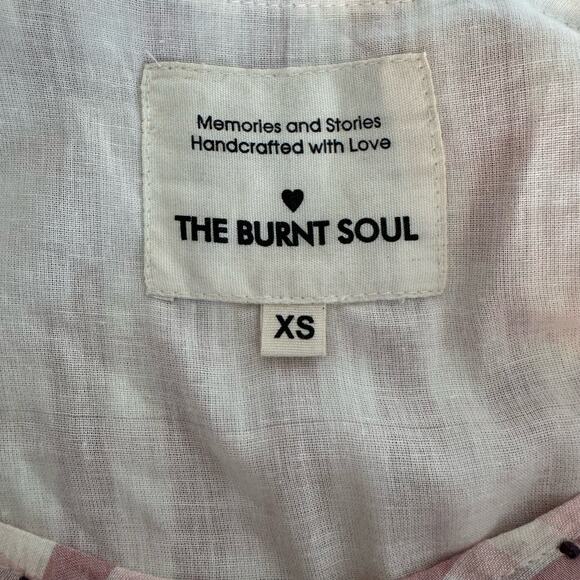 The Burnt Soul‎ Pink Gingham Check Dress Size XS Balloon Sleeves Scoop Neck - Picture 8 of 10